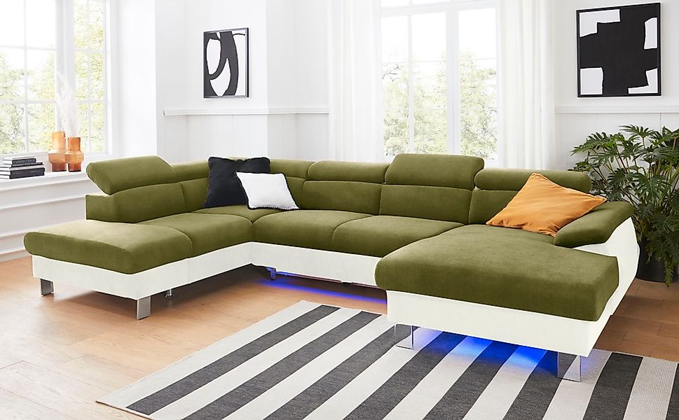 COTTA Wohnlandschaft "Komaris U-Form, B: 320 cm" mit Kopfteilverstellung, o günstig online kaufen