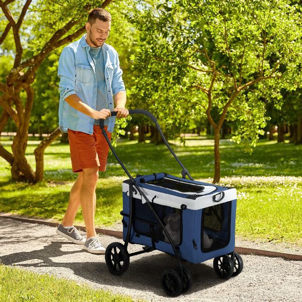 PawHut Hundebuggy Hundetrolley mit abnehmbarem Korb, günstig online kaufen