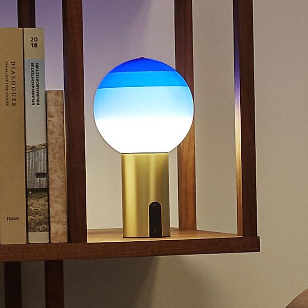 MARSET Akku-Tischlampe Dipping Light, blau/messing günstig online kaufen