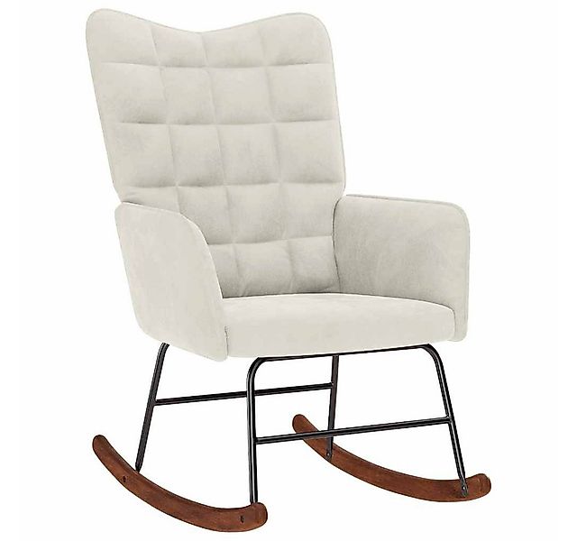 vidaXL Schaukelstuhl Schaukelstuhl Creme Samt (1 St) günstig online kaufen