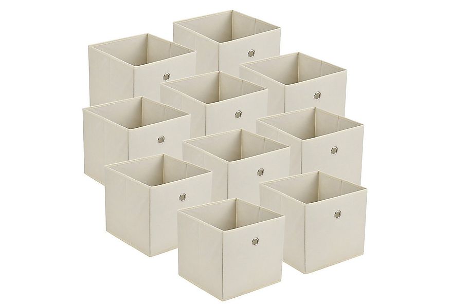 en.casa Faltbox (10 St), Virrat 10er Set Aufbewahrungsbox 30x30x28cm Beige günstig online kaufen