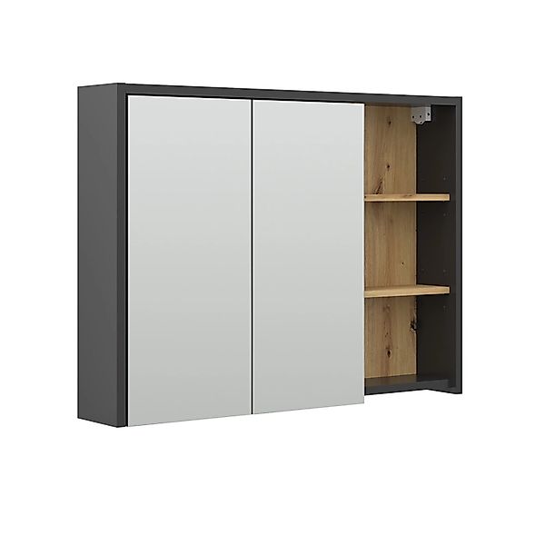 Vicco Badschrank Viola Anthrazit 50 x 170 cm mit Türen und Offenen Fächern günstig online kaufen