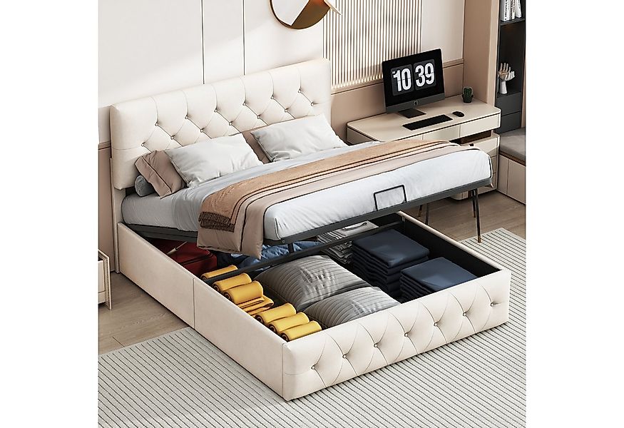 Furnishings Home Polsterbett Doppelbett Stauraumbett (1-tlg., Hydraulisch a günstig online kaufen