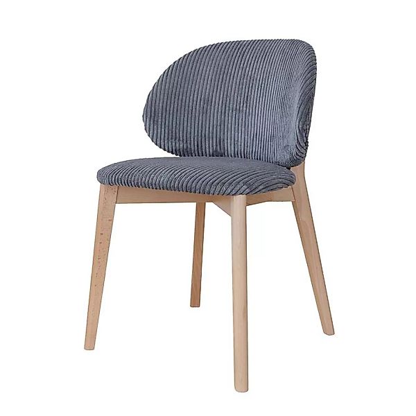 Esstisch Stühle Cord grau mit Gestell aus Massivholz Buche (2er Set) günstig online kaufen