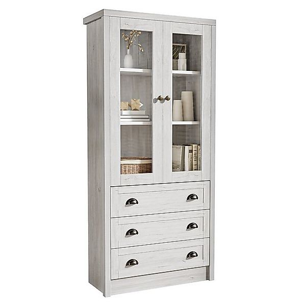 MODFU Vitrine aus Holzoptik (Lagerschrank, Highboard, Lagerschränke, 1-St., günstig online kaufen