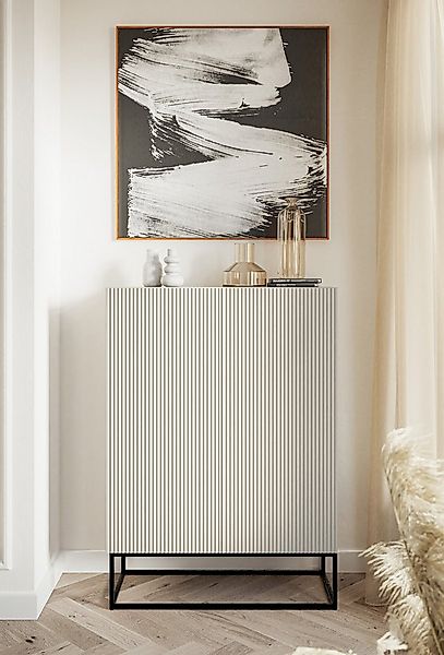 Selsey Highboard VELDIO, Highboard 2-türig mit 3 Fächern, Lamellenfronten u günstig online kaufen