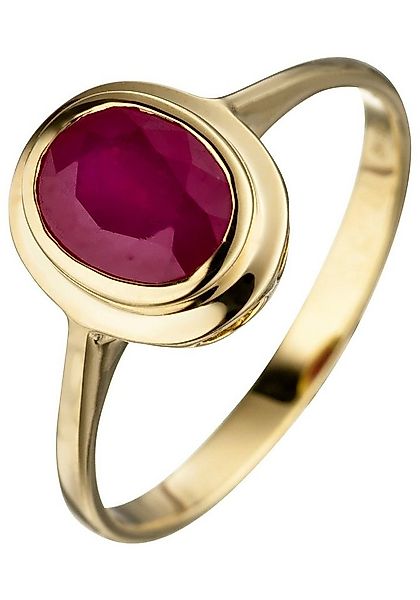 JOBO Goldring, oval 585 Gold mit Rubin günstig online kaufen