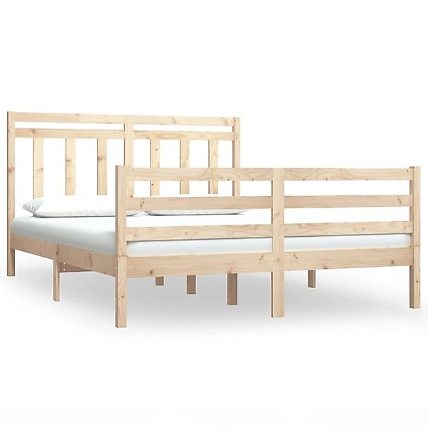 Vidaxl Massivholzbett 135x190 Cm 4ft6 Double günstig online kaufen