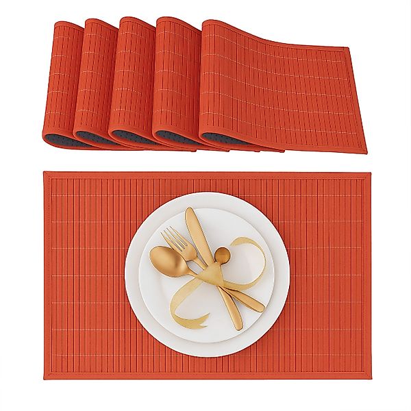 relaxdays Platzset Tischset 6er Set Bambus, günstig online kaufen