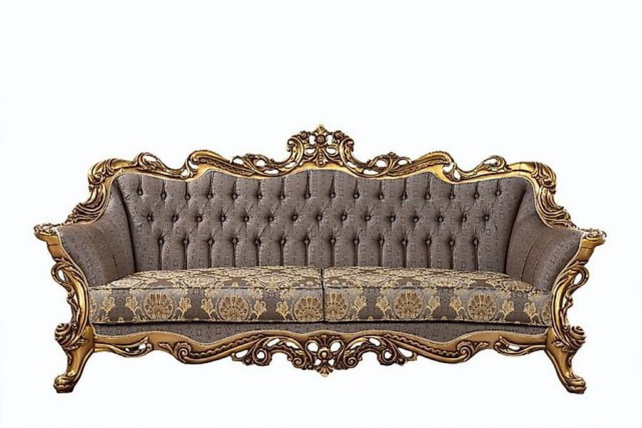 Xlmoebel Sofa Dreisitzer Chesterfield-Sofa mit klassischem Design und golde günstig online kaufen