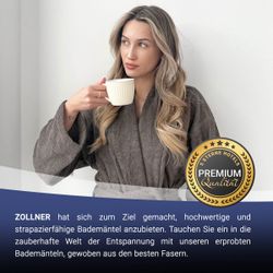 ZOLLNER Unisex-Bademantel, 100% Baumwolle, Schalkragen, Gürtel, günstig online kaufen