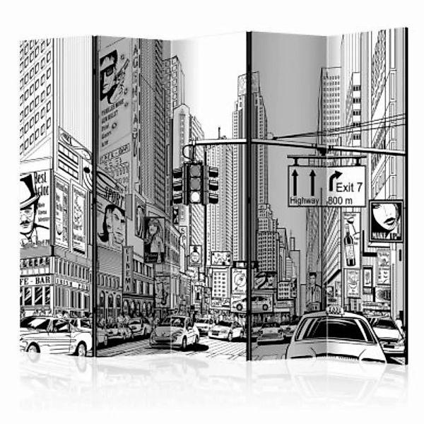 artgeist Paravent Street in New York city II [Room Dividers] schwarz/weiß G günstig online kaufen
