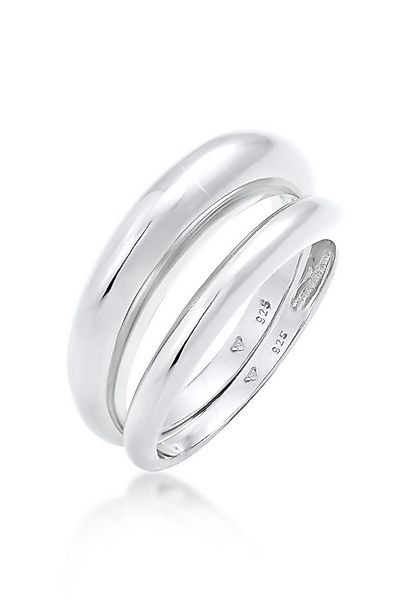 Elli Premium Ring-Set Bandring Basic Klares Design 2er Set 925 Silber, Ring günstig online kaufen