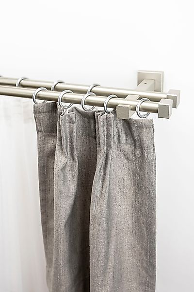 GARESA Gardinenstange "CUBUS" Ø 20 mm 2 läufig-läufig Wunschmaßlänge Vorhan günstig online kaufen