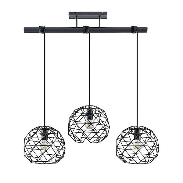Lindby Pendelleuchte Paridimo 9628497 Modern in Schwarz aus Metall 3-flammi günstig online kaufen