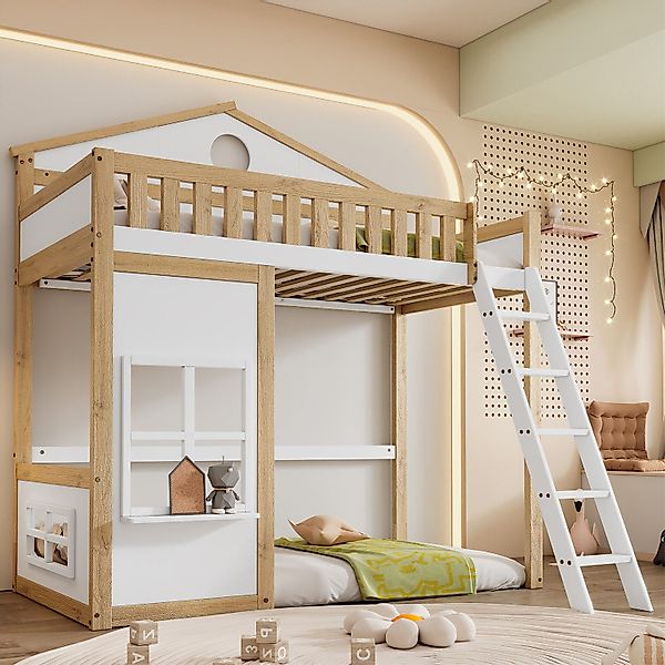 autolock Etagenbett Etagenbett, Kinderbett mit Treppe, günstig online kaufen