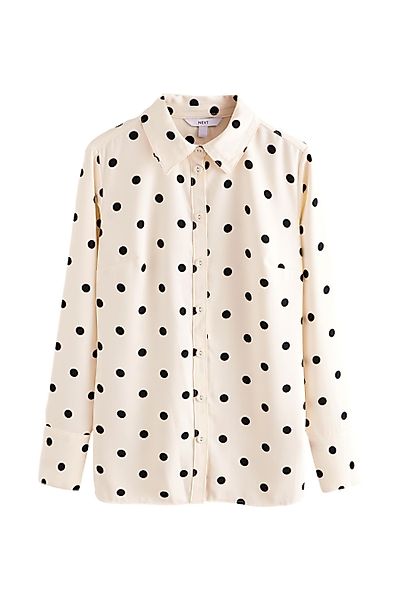 Next Langarmhemd Langärmeliges Button-down-Hemd aus Crêpe günstig online kaufen