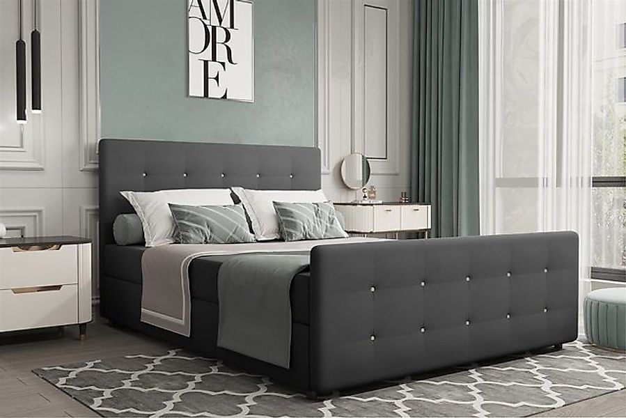 Fun Möbel Boxspringbett Schlafzimmerbett MARKOS Überlänge in Stoff Soro (Li günstig online kaufen