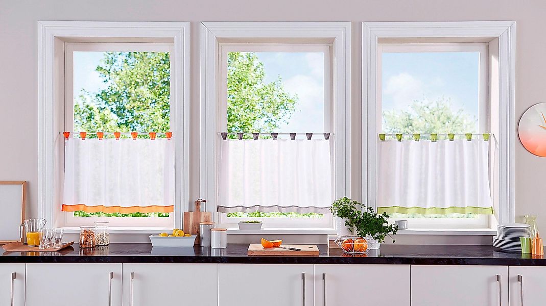 my home Scheibengardine "Bitola" Schlaufen 1 Stk. tlg. Fertiggardine, trans günstig online kaufen