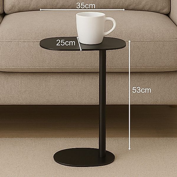 Koopman Beistelltisch Sofatisch Metalltisch Oval 53x35x25 günstig online kaufen