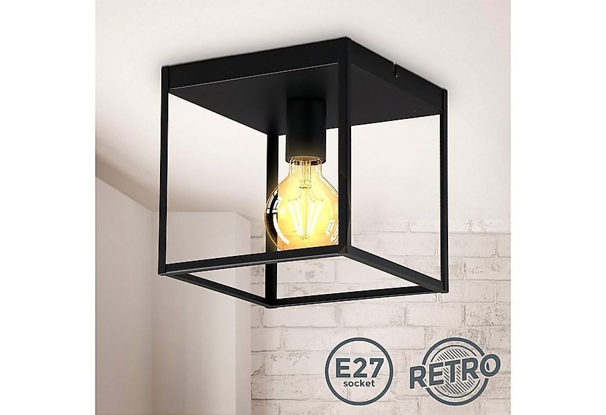 B.K.Licht Deckenleuchte Deckenleuchte, schwarz, 1xE27 max. 60W exkl., ohne günstig online kaufen
