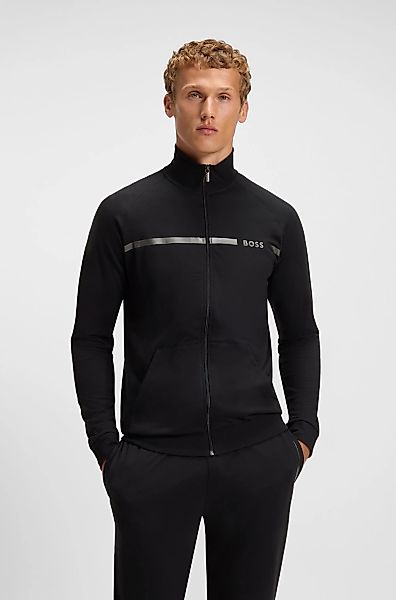 BOSS Sweatjacke "Authentic Jacket Z", aus Baumwoll-Terry mit Streifen und L günstig online kaufen