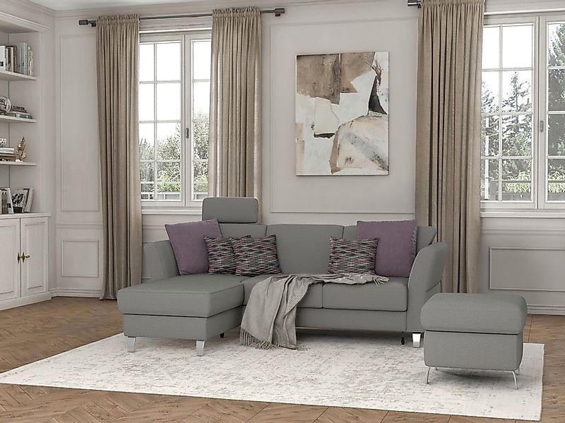 sit&more Ecksofa »Visby L-Form«, wahlweise mit Bettfunktion und Bettkasten, günstig online kaufen
