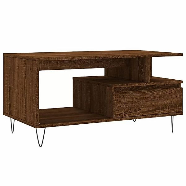 vidaXL Couchtisch Braun Eichen-Optik 90x49x45 cm Holzwerkstoff Modell 2 günstig online kaufen