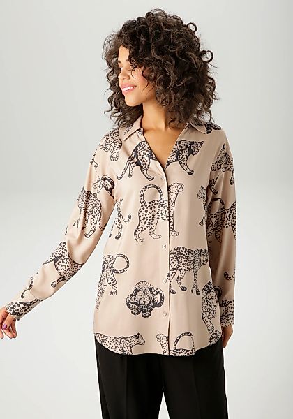 Aniston CASUAL Hemdbluse, mit Leoparden bedruckt - jedes Teil ein Unikat - günstig online kaufen