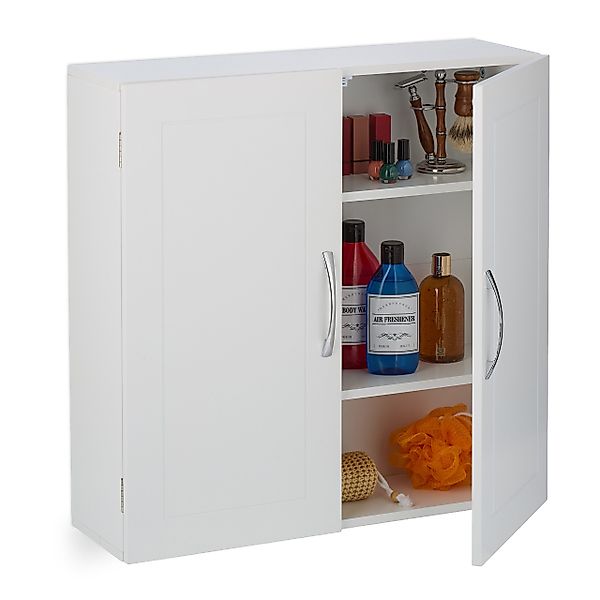 relaxdays Hängeschrank Hängender Badschrank mit 2 günstig online kaufen
