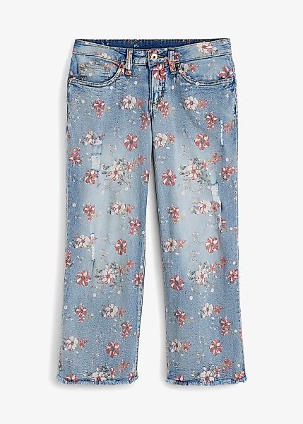 Culotte-Jeans mit Blumenprint günstig online kaufen