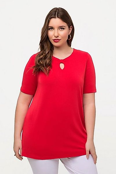 Ulla Popken T-Shirt T-Shirt Zierschleife Rundhals Halbarm Lyocell günstig online kaufen