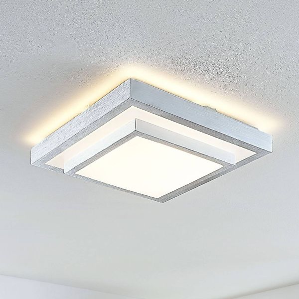 Lindby Mirco LED-Alu-Deckenlampe, eckig, 37,5 cm günstig online kaufen