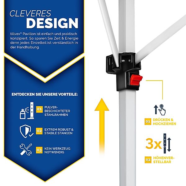tillvex Partyzelt tillvex® Pavillon 3x6m Wasserdicht Gartenzelt Faltpavillo günstig online kaufen