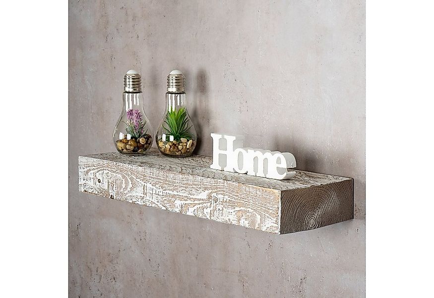Levandeo® Wandregal, levandeo Wandregal Holz Massiv 60x20cm Shabby Chic Wan günstig online kaufen