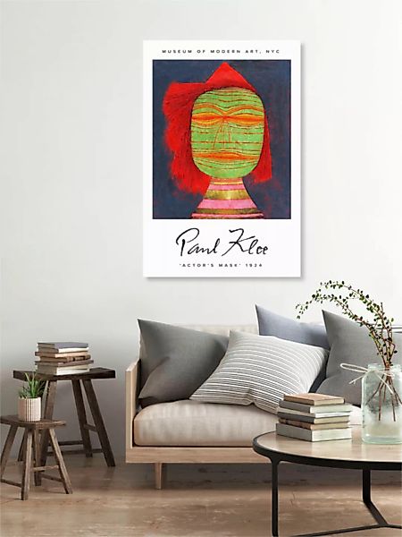Poster / Leinwandbild - Actor's Mask By Paul Klee günstig online kaufen