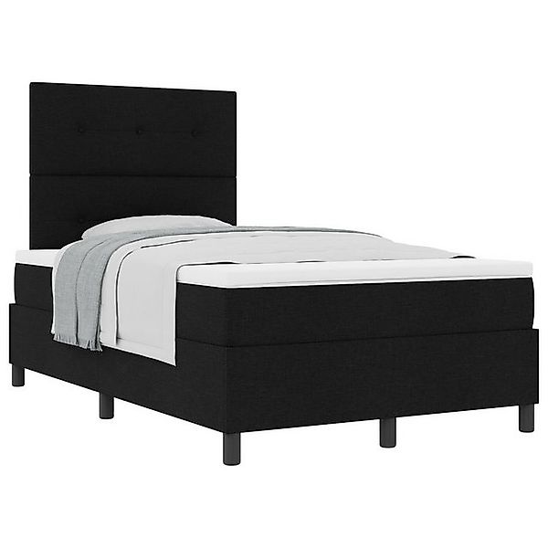 vidaXL Bett Boxspringbett mit Matratze Schwarz Kleines Doppelbett Stoff (1- günstig online kaufen