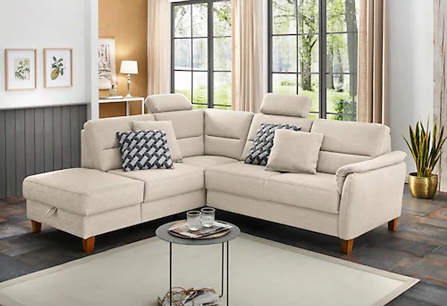 Home affaire Ecksofa »Palmera L-Form, B: 236 cm« optional Bettfunktion & Be günstig online kaufen