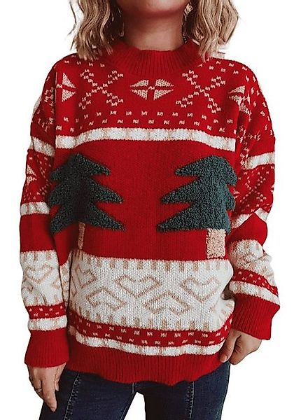 YRIIOMO Strickpullover Stylischer Strickpullover mit floralen Mustern, aus günstig online kaufen