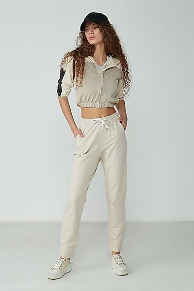 C&CITY Pyjamahose Jogger Cuff Sport-Jogginghose 735 Ecru günstig online kaufen