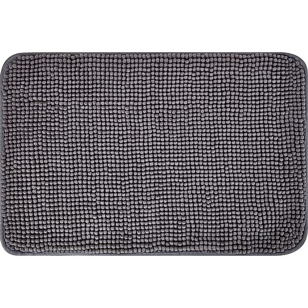 baliv Badematte 40 cm x 60 cm Polyester Dunkelgrau günstig online kaufen