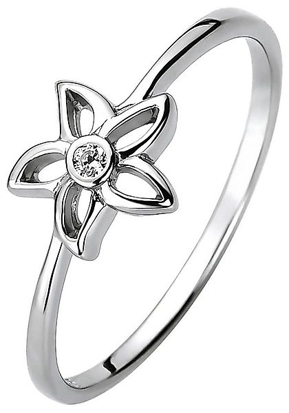 JOBO Fingerring Blume, 925 Silber mit Zirkonia günstig online kaufen