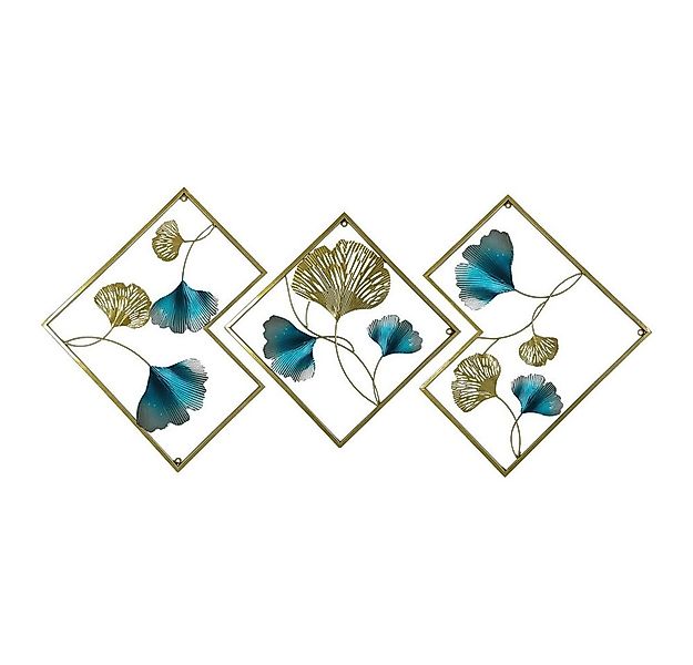 NUODWELL Wanddekoobjekt 3 Stück Eisen Ginkgo Wandskulpturen Metall Wandbeha günstig online kaufen