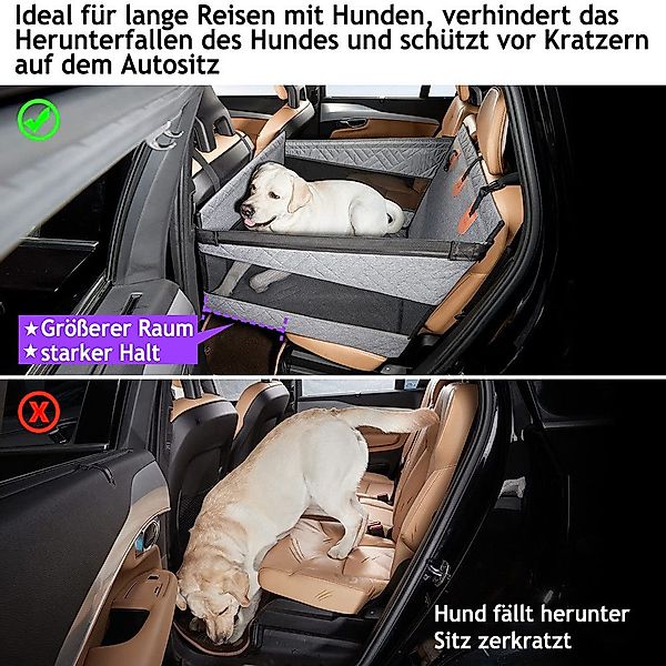 Ledander Hunde-Autositz Hundedecke Auto Rückbank Tier-Autoschondecke günstig online kaufen