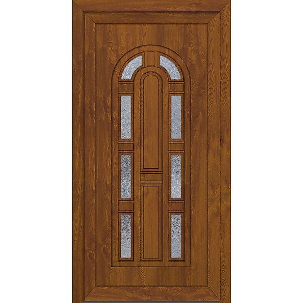 Roro Haustür OKE 1103 Kunststoff Weiß-Golden Oak 100 cm x 200 cm DIN L günstig online kaufen