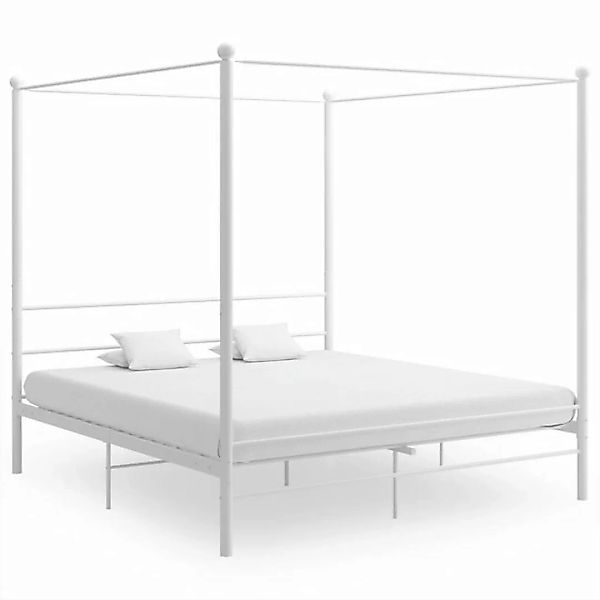 furnicato Bett Himmelbett Weiß Metall 180x200 cm günstig online kaufen