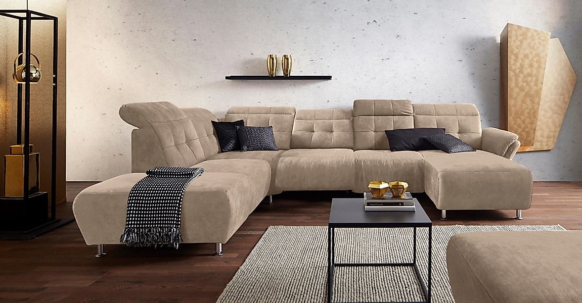 Home affaire Wohnlandschaft "Manhattan U-Form" 2 Sitze mit elektrischer Rel günstig online kaufen