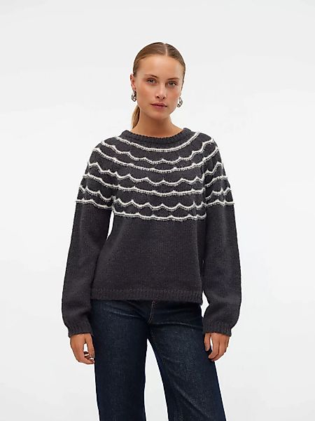 Vero Moda Rundhalspullover "VMCHARMAINE LS O-NECK PULLOVER GA BOO" günstig online kaufen