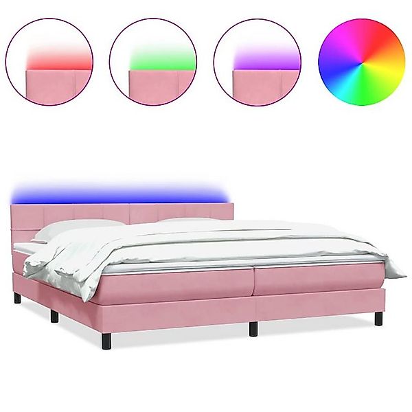 vidaXL Boxspringbett, Boxspringbett mit Matratze Rosa 200x210 cm Samt günstig online kaufen