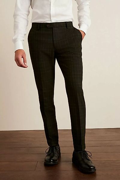 Next Anzughose Karierter Anzug mit Besatz: Slim Fit Hose (1-tlg) günstig online kaufen